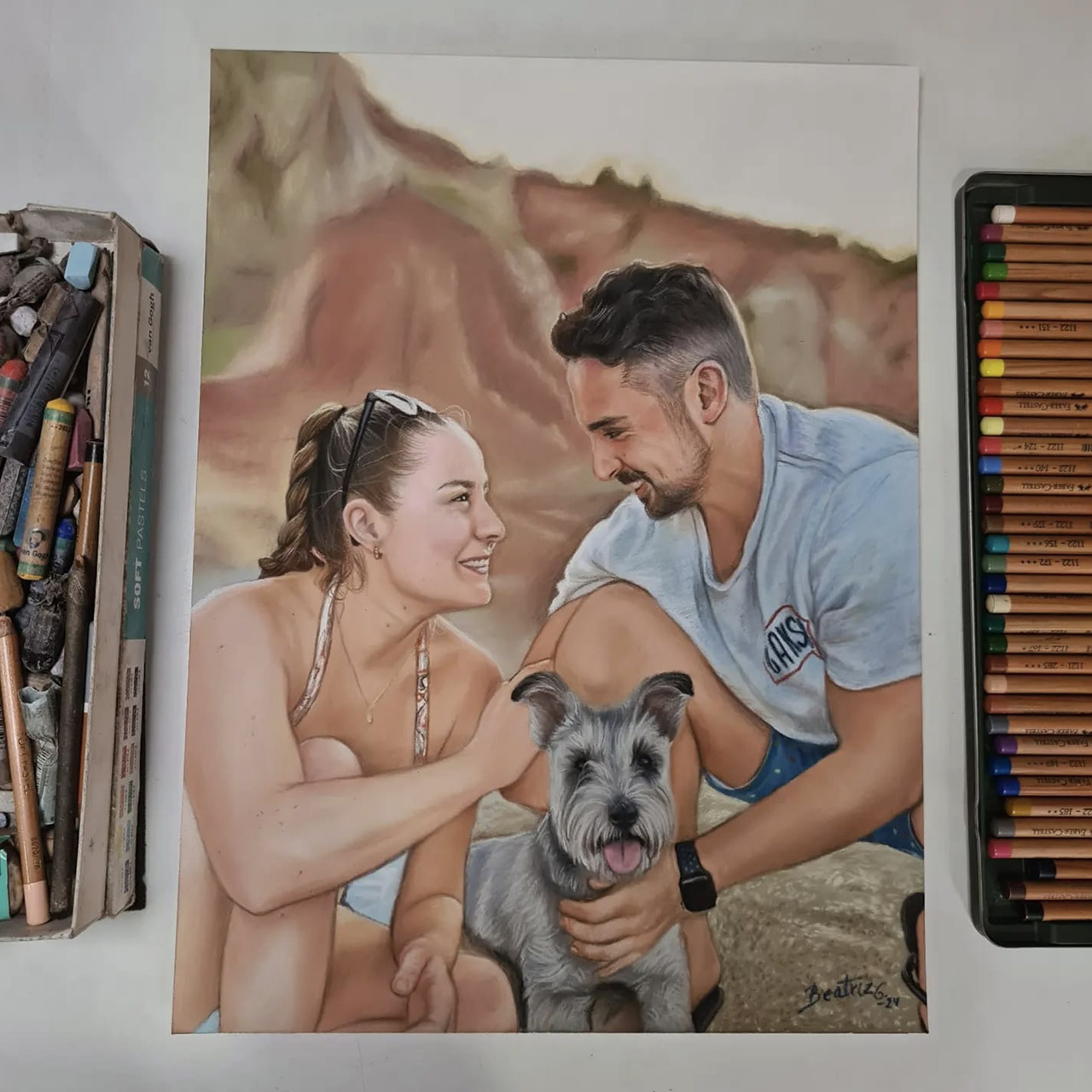 Servei a Vic de retrat personalitzat en pastel